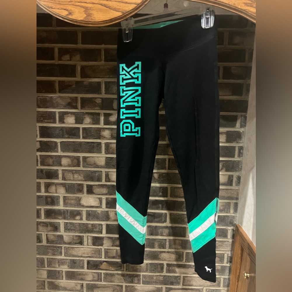 PINK| Black & Green Yoga Pants| Size:XS